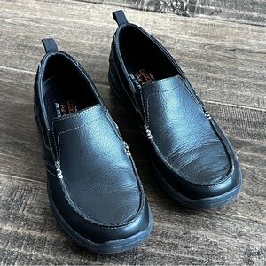 Men’s Skechers Black Harper-Forde Leather Loafers Size 9.5
